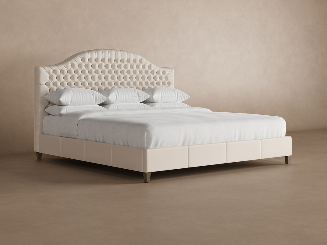 Archie Leather Bed Frame in arctic#color_arctic