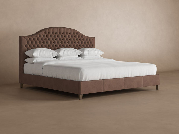 Archie Leather Bed Frame in espresso#color_espresso
