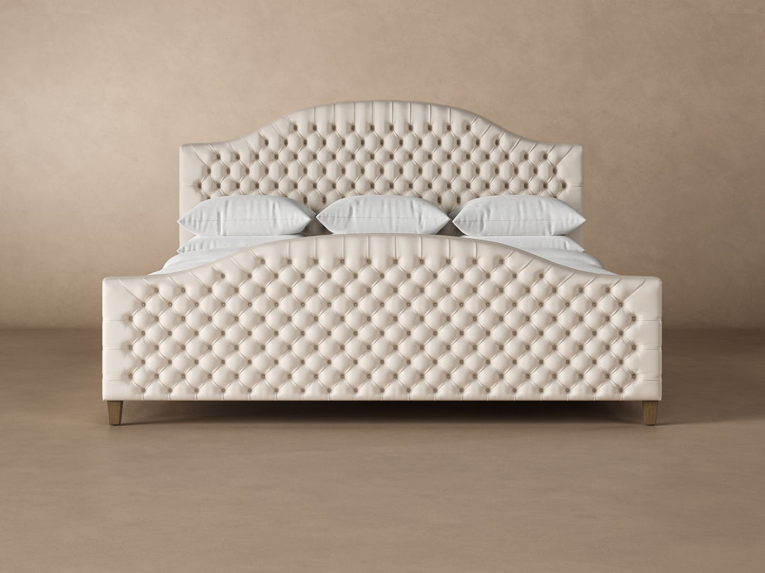 Archie Leather Bed in Arctic #color_arctic