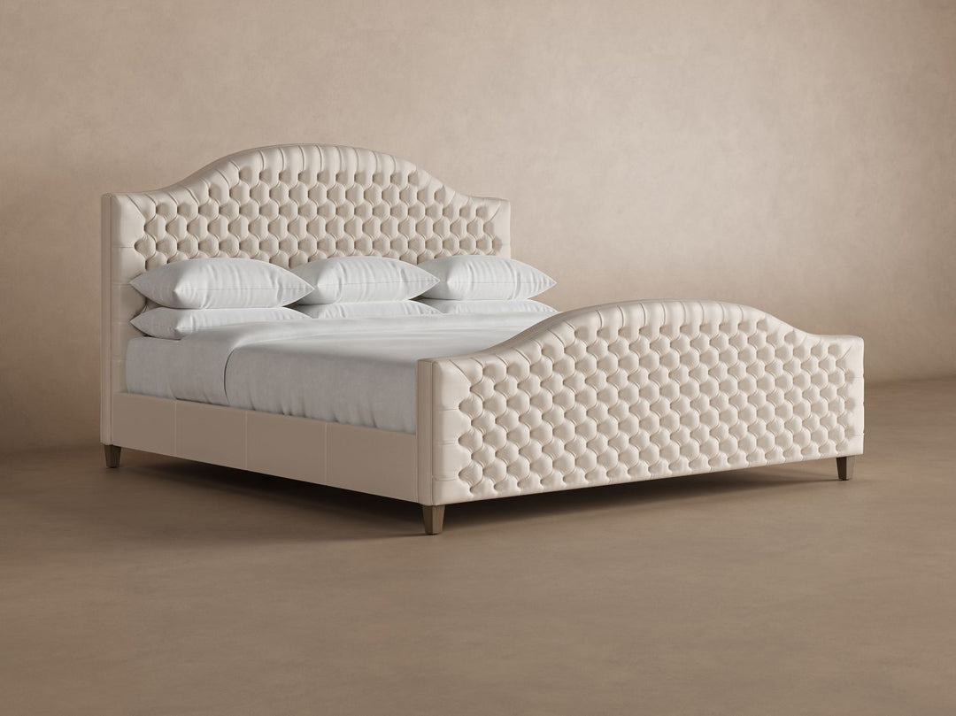 Archie Leather Bed in Arctic #color_arctic