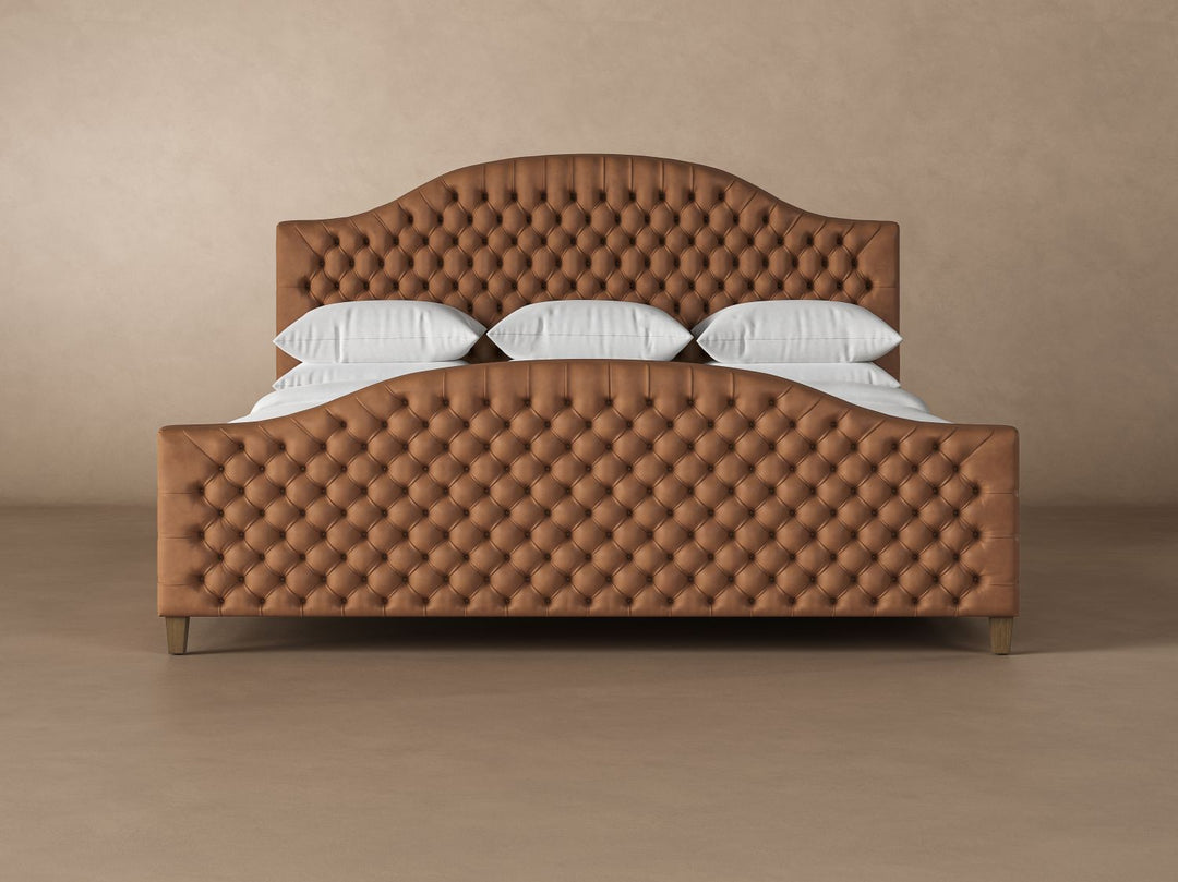 Archie Leather Bed in Cognac #color_cognac