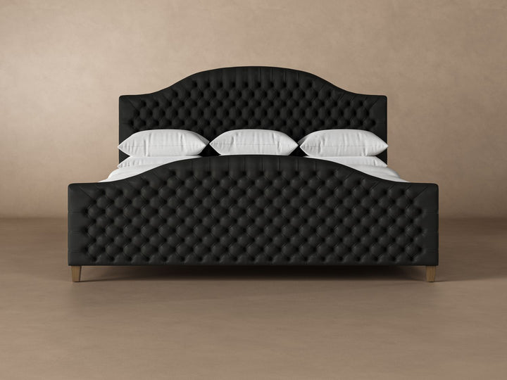 Archie Leather Bed in Jet #color_jet
