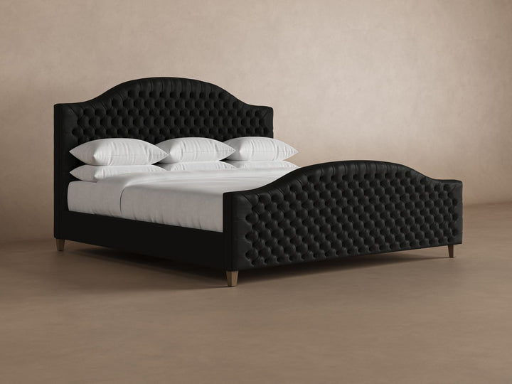 Archie Leather Bed in Jet #color_jet
