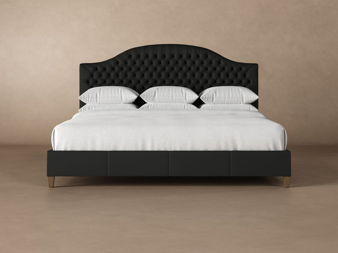 Archie Leather Bed Frame in arctic#color_jet