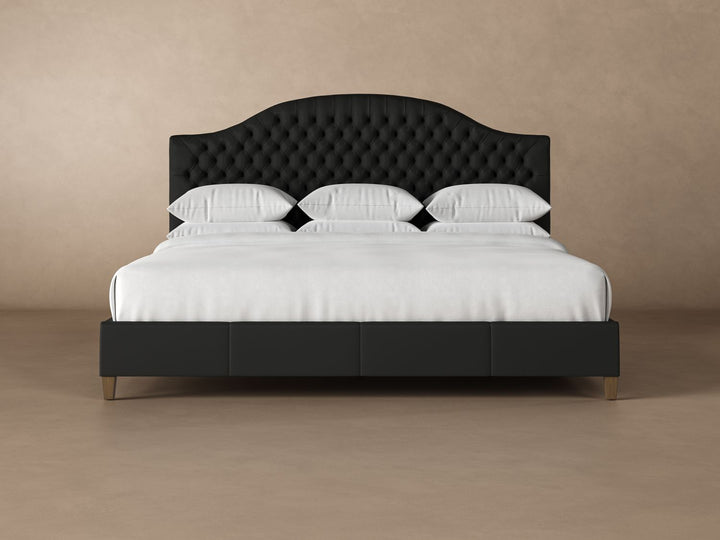 Archie Leather Bed Frame in arctic#color_jet
