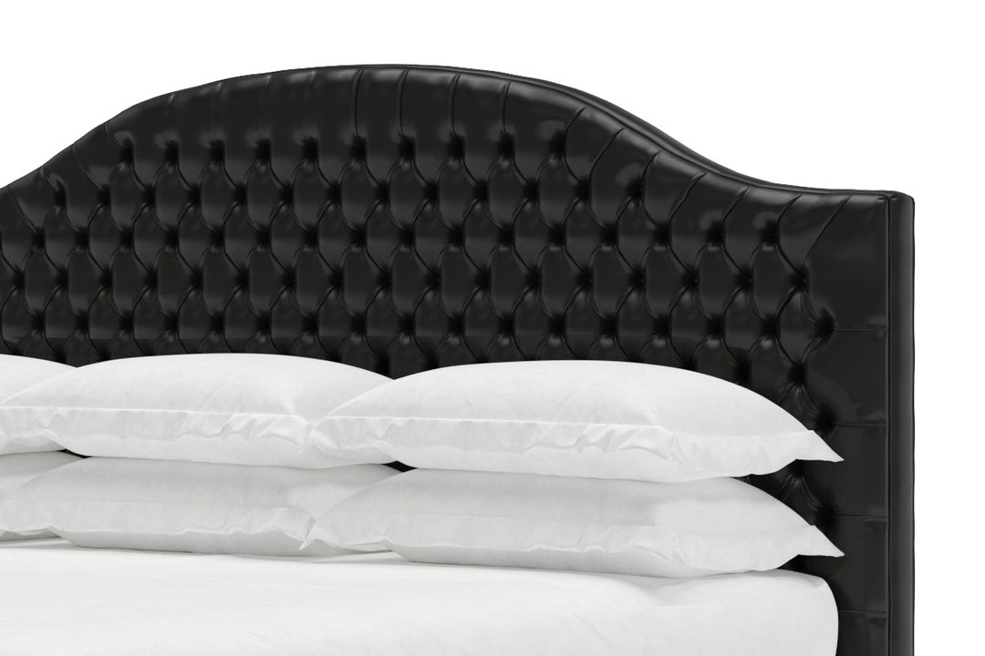 Archie Leather Bed Frame in arctic#color_jet