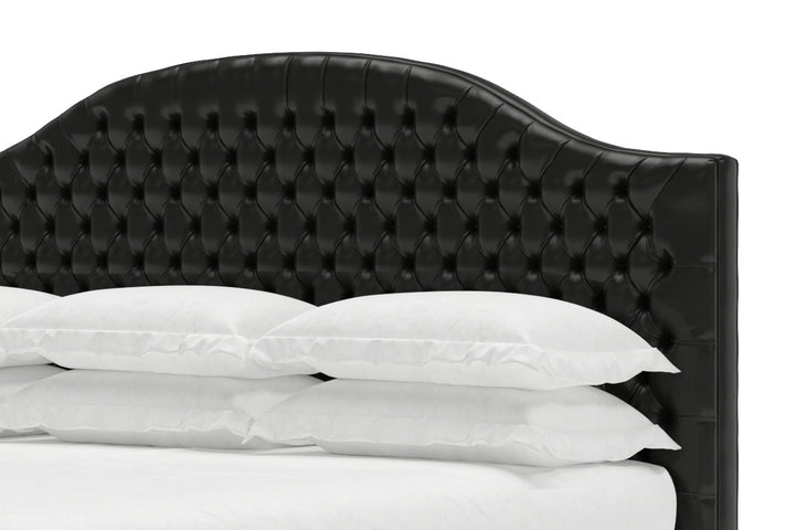 Archie Leather Bed Frame in arctic#color_jet