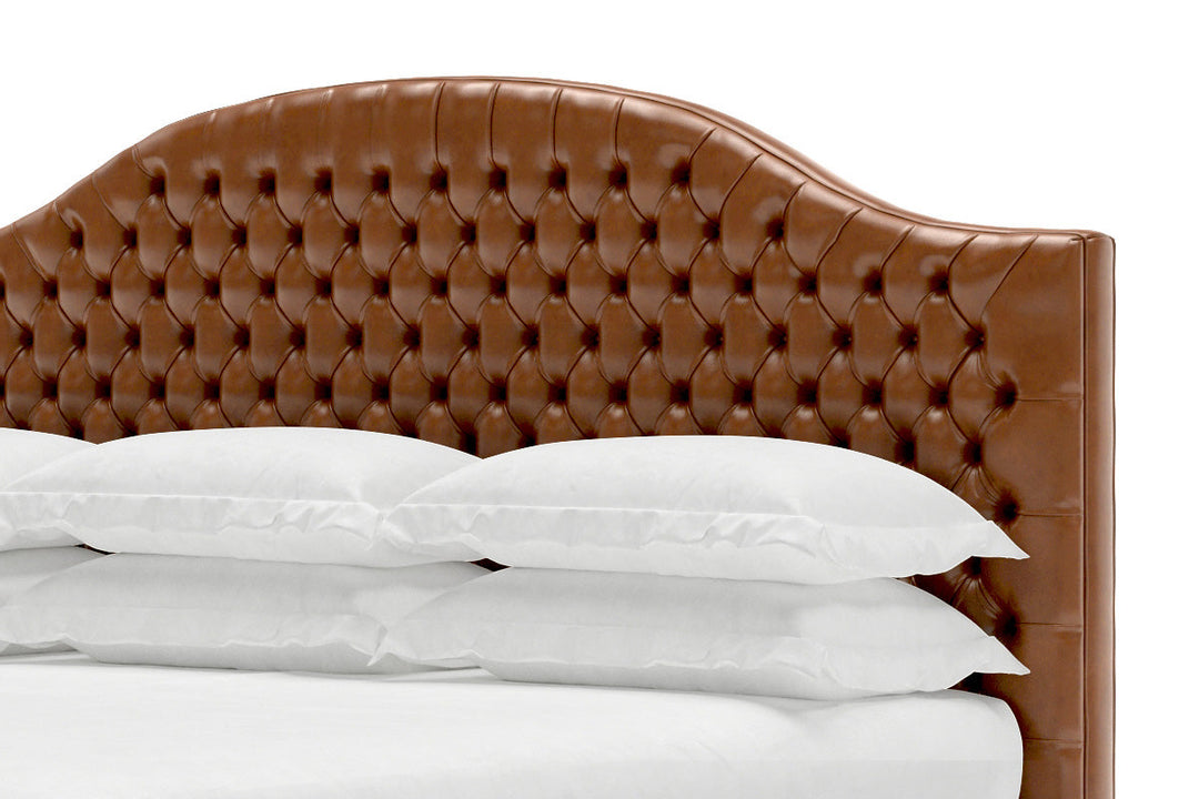 Archie Leather Bed Frame in arctic#color_cognac