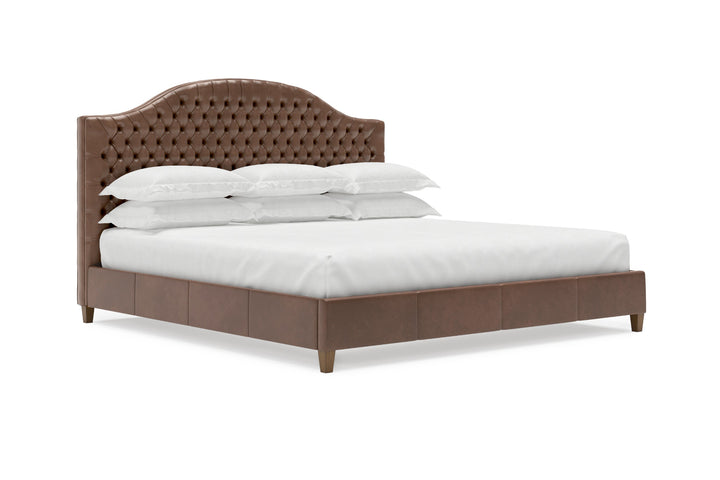 Archie Leather Bed Frame in arctic#color_espresso
