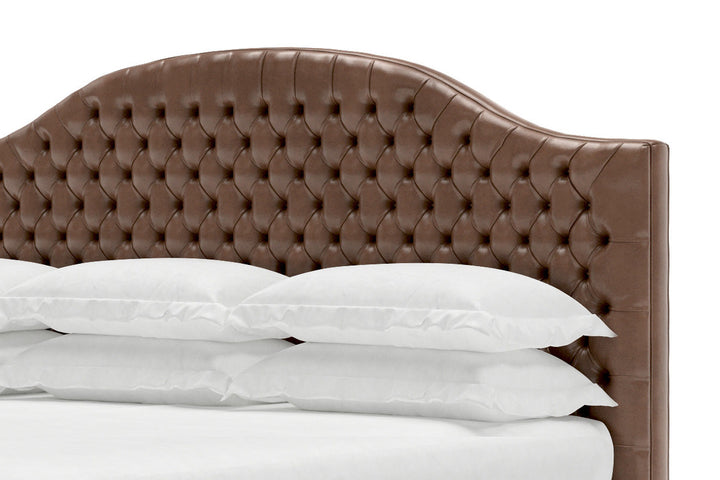 Archie Leather Bed Frame in arctic#color_espresso