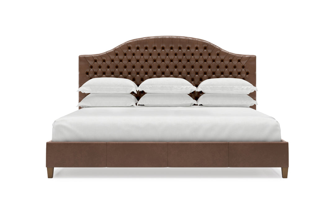 Archie Leather Bed Frame in arctic#color_espresso