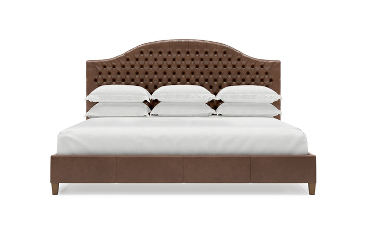 Archie Leather Bed Frame in arctic#color_espresso