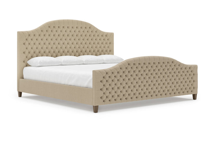 Angled View of Archie Bed Frame with Footboard in Buff#color_buff