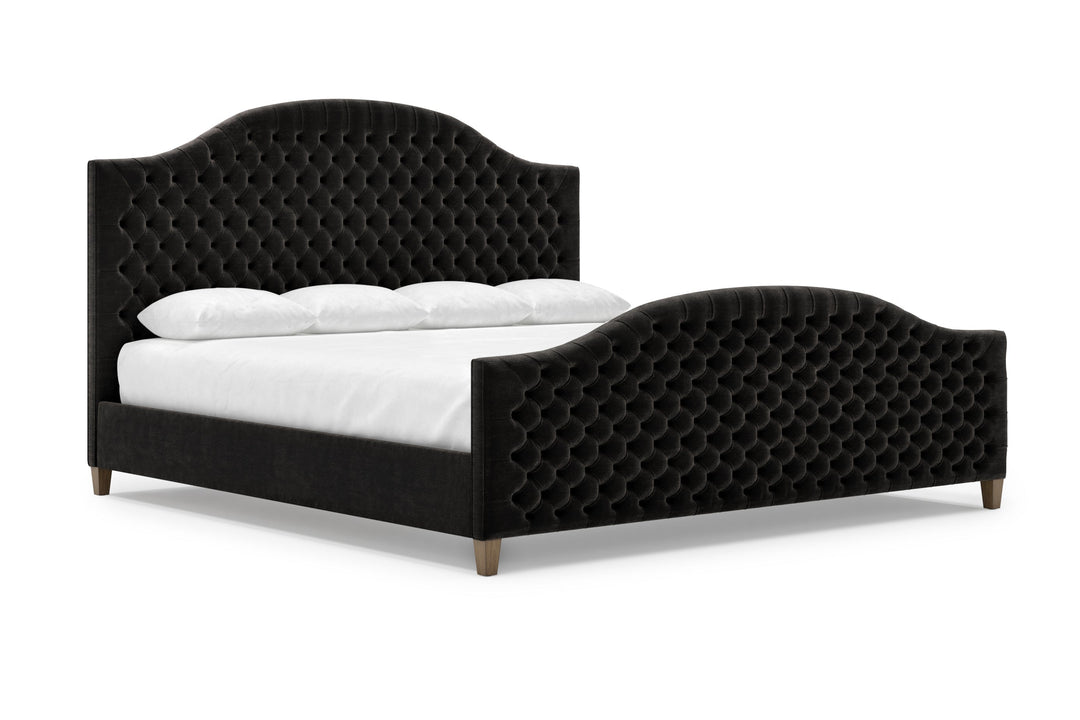 Angled View of Archie Bed Frame with Footboard in onyx#color_onyx