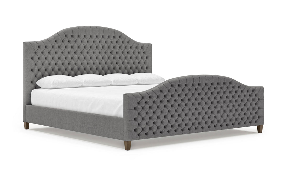 Angled View of Archie Bed Frame with Footboard in Slate#color_slate