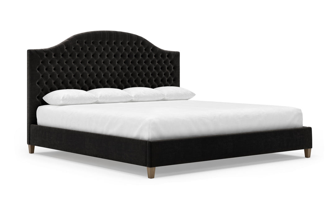 Angled View of Archie Bed Frame in onyx#color_onyx