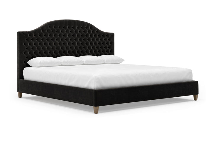 Angled View of Archie Bed Frame in onyx#color_onyx