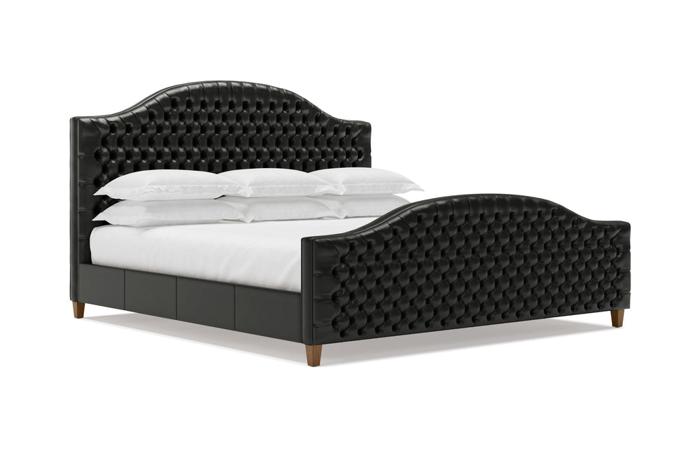Archie Leather Bed in Jet #color_jet