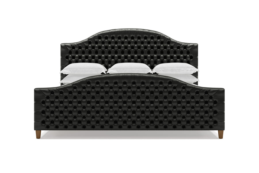 Archie Leather Bed in Jet #color_jet