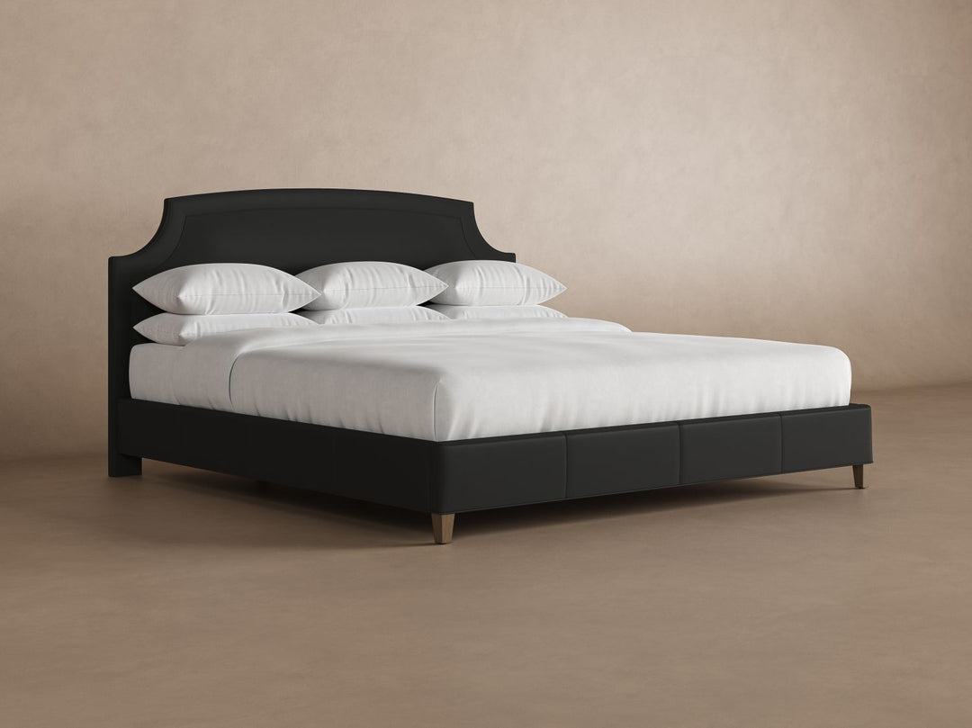 Cordova Leather Bed in Jet #color_jet