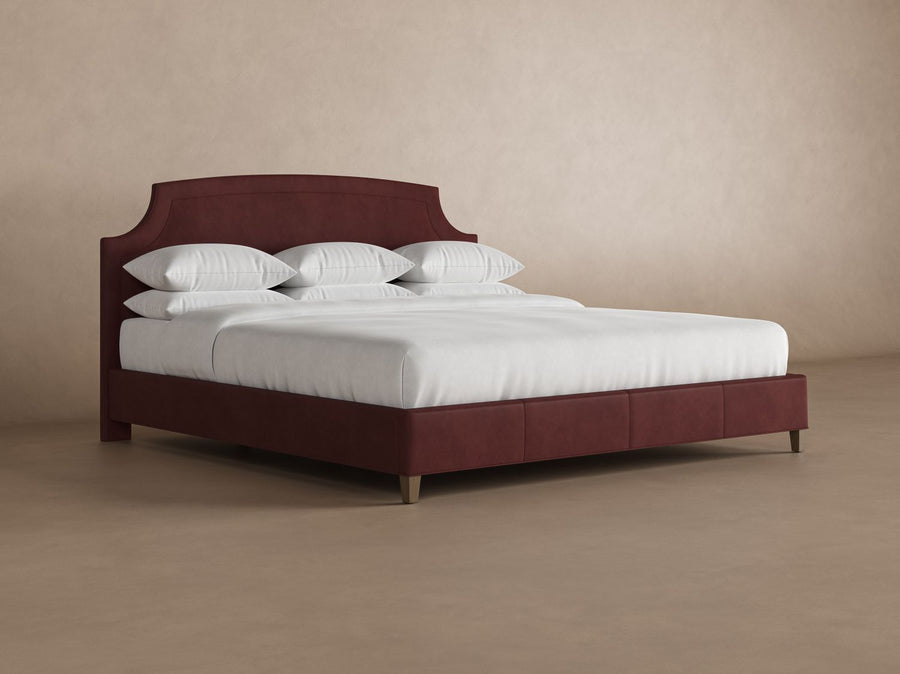 Cordova Leather Bed in Bordeaux#color_bordeaux