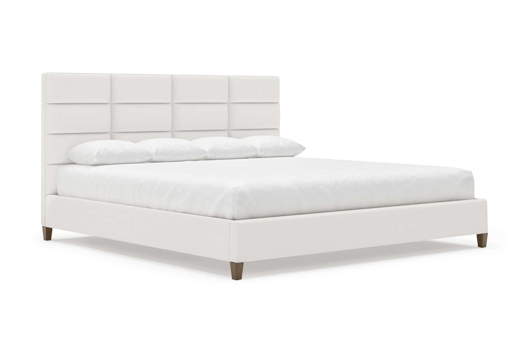 Angled View of Marshall Bed Frame in Snow#color_snow