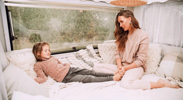 Happy family - mother and little daughter