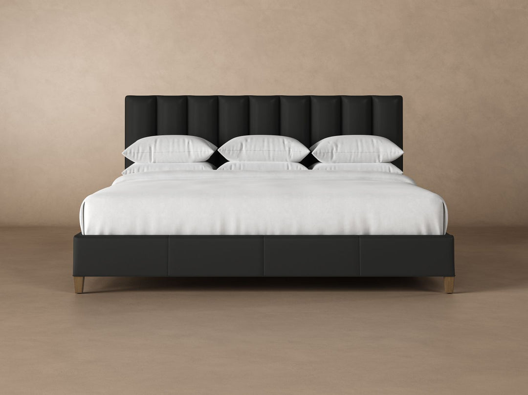 Kenai Leather Bed Frame in jet#color_jet