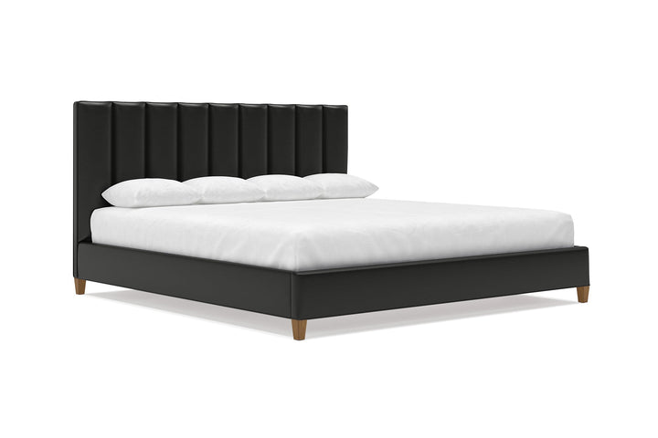 Kenai Leather Bed Frame in jet#color_jet