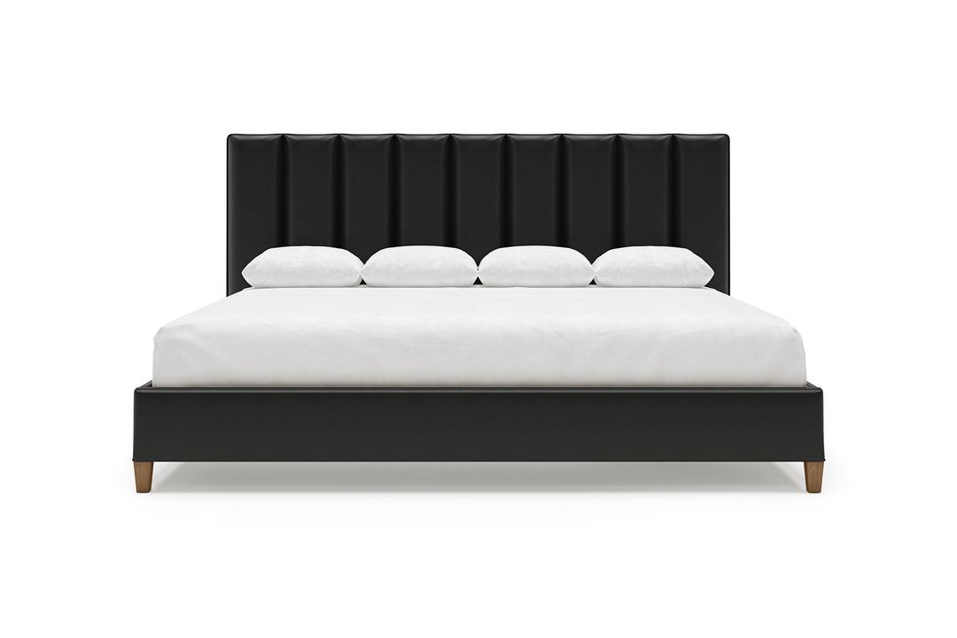 Kenai Leather Bed Frame in jet#color_jet