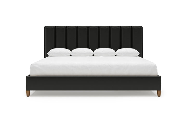Kenai Leather Bed Frame in jet#color_jet