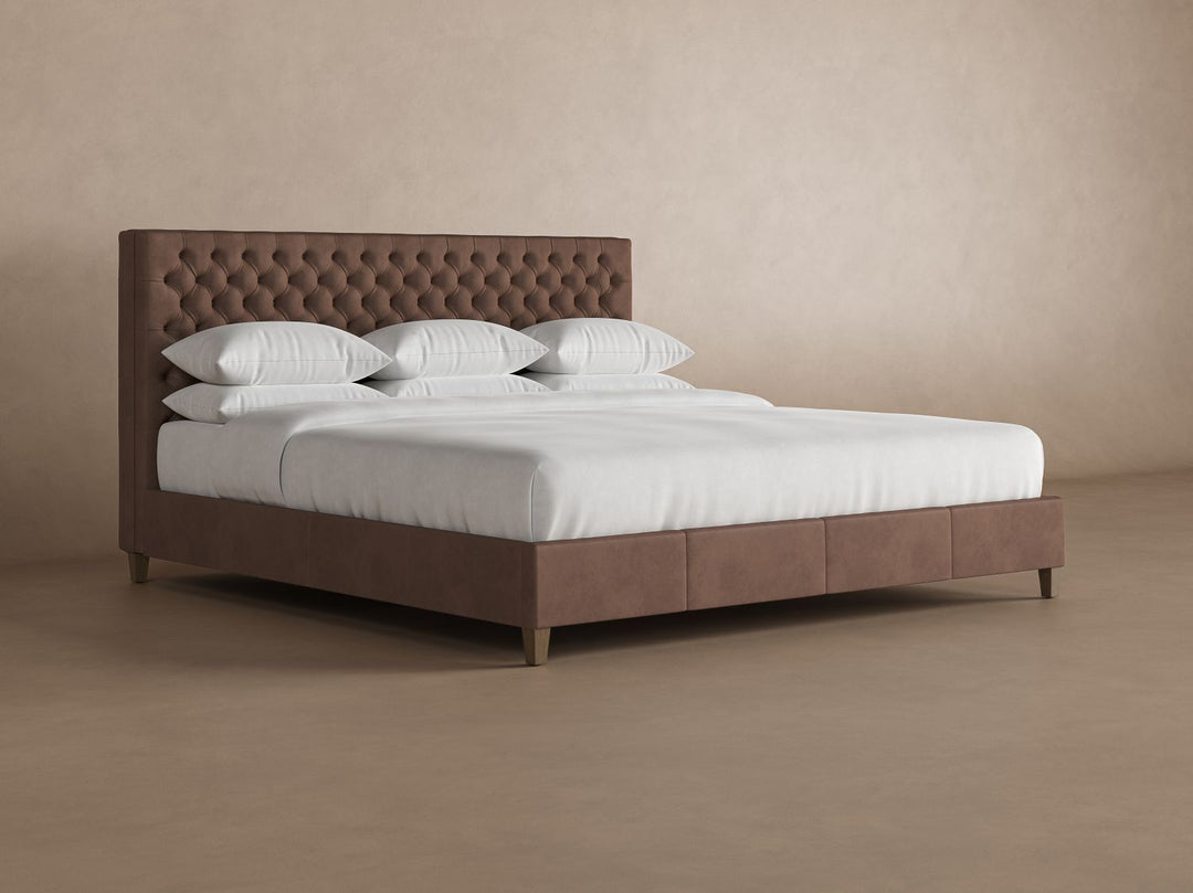 Kincaid Leather Bed Frame in espresso#color_espresso