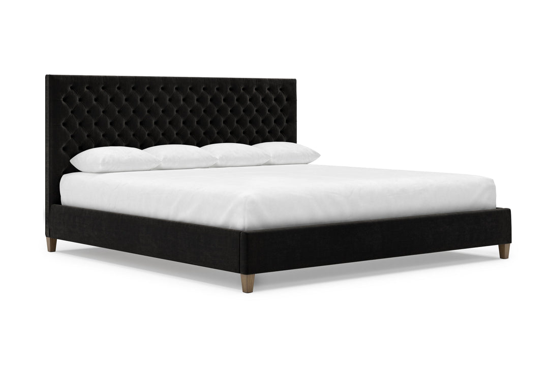 Angled View of Kincaid Bed Frame in onyx#color_onyx