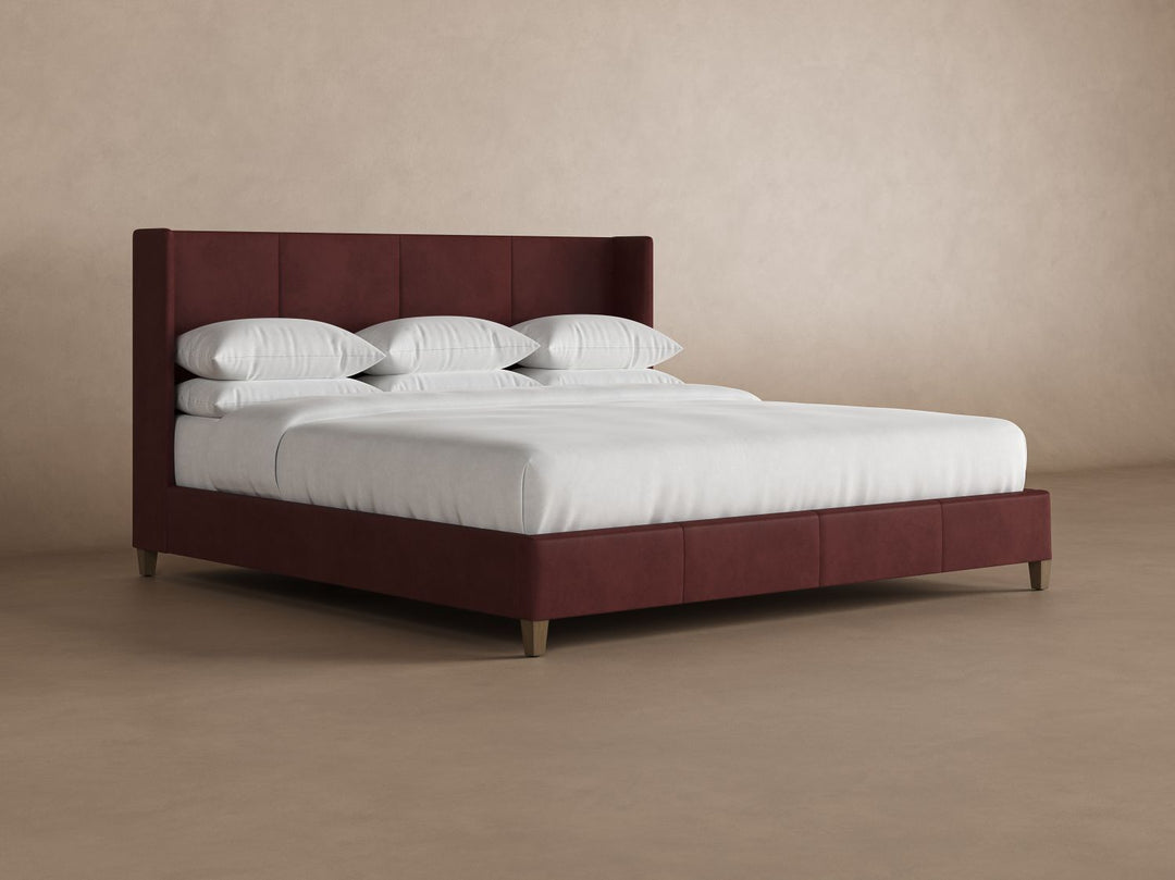 Kodiak Leather Bed in Bordeaux #color_bordeaux