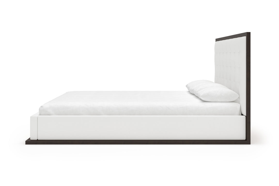 Side View of Marlow Bed Frame in Snow#color_snow-chestnut