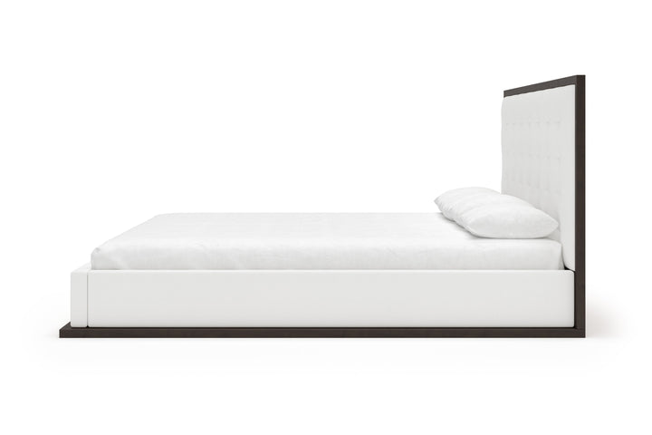 Side View of Marlow Bed Frame in Snow#color_snow-chestnut