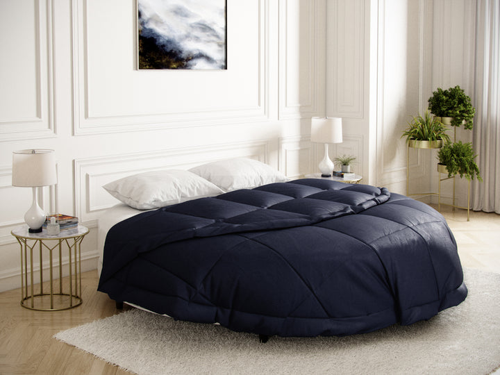 Round comforter #color_navy