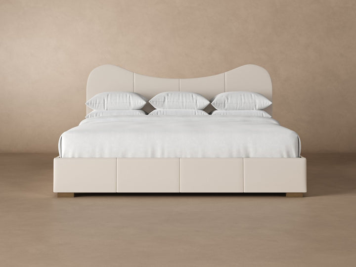 Wave Leather Bed in Arctic #color_arctic