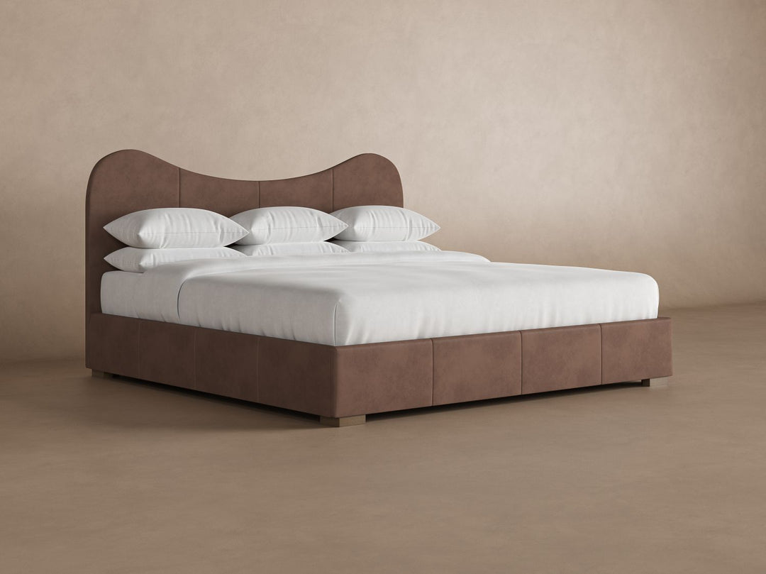 Wave Leather Bed in Espresso #color_espresso