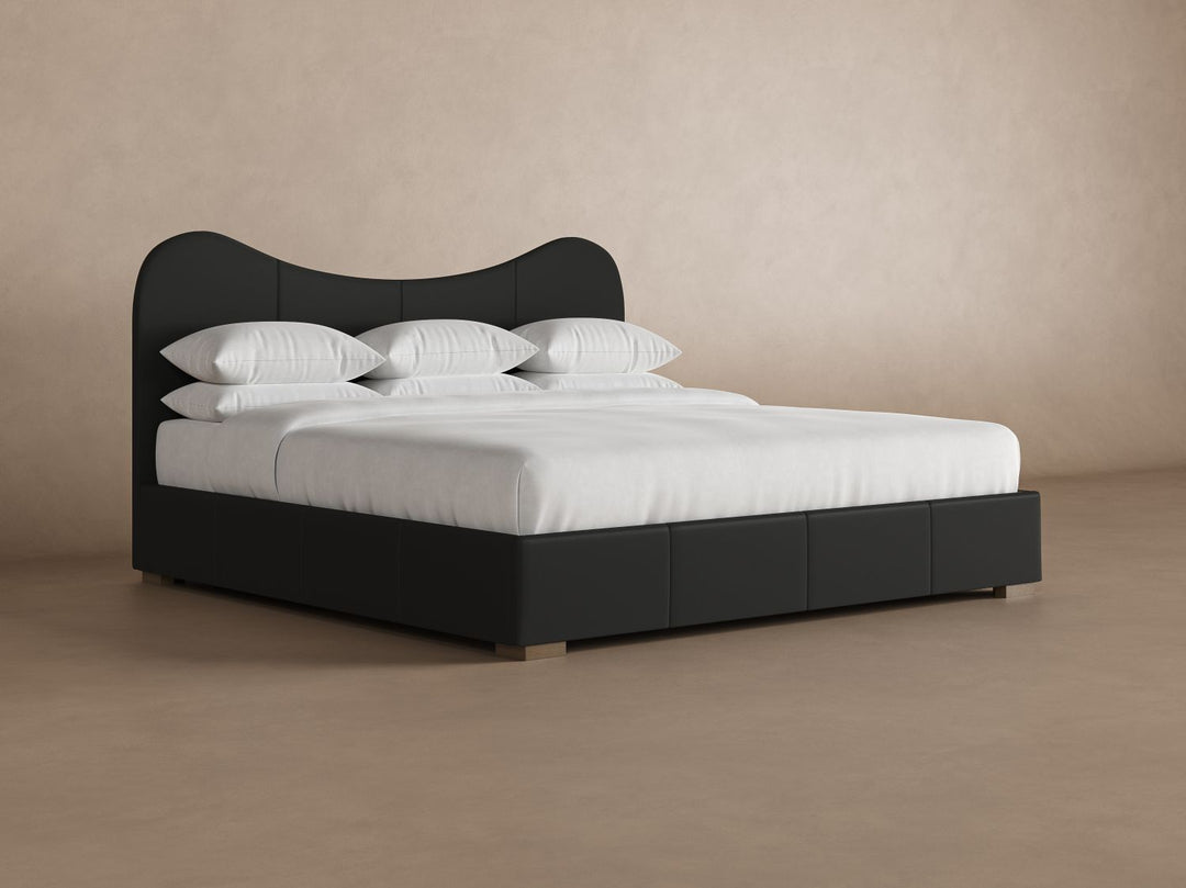 Wave Leather Bed in Jet #color_jet