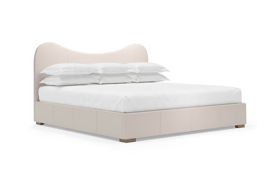 Wave Leather Bed in Arctic #color_arctic