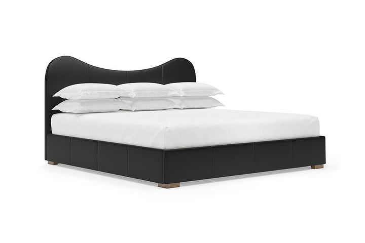 Wave Leather Bed in Jet #color_jet