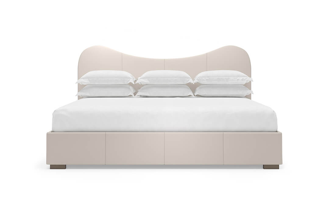 Wave Leather Bed in Arctic #color_arctic