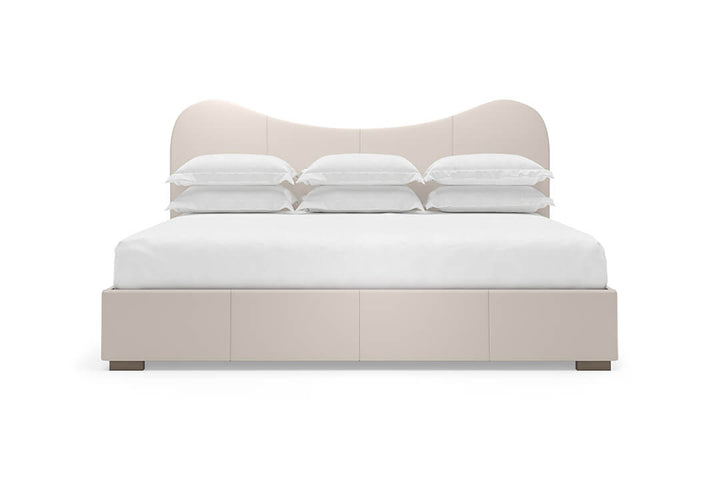 Wave Leather Bed in Arctic #color_arctic