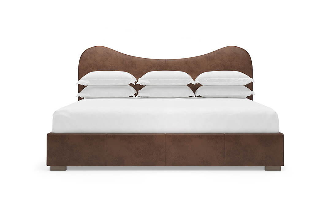 Wave Leather Bed in Espresso #color_espresso