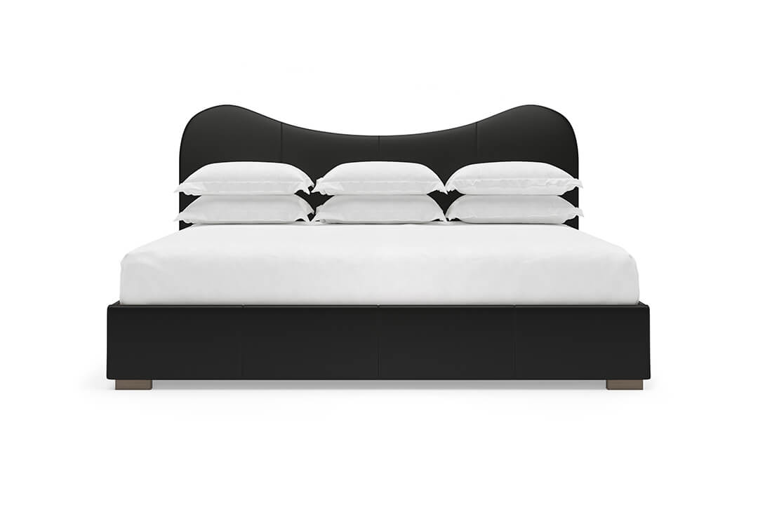 Wave Leather Bed in Jet #color_jet