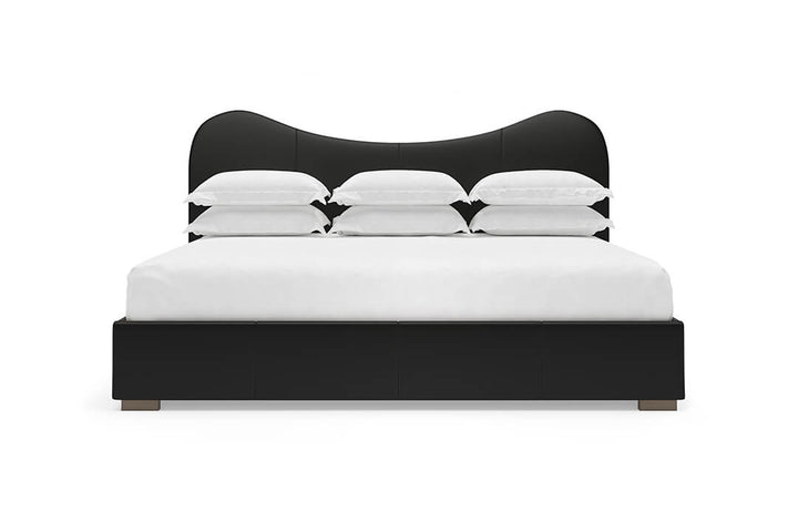 Wave Leather Bed in Jet #color_jet