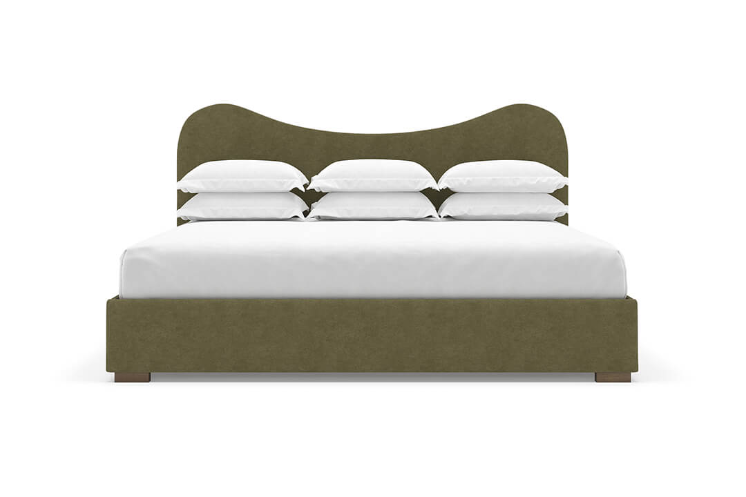 Wave Bed Frame in Moss#color_moss